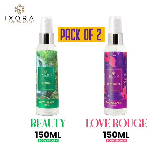 IXORA | Beauty & Love Rouge Pack of 2 Body Mist Perfume 150 ML