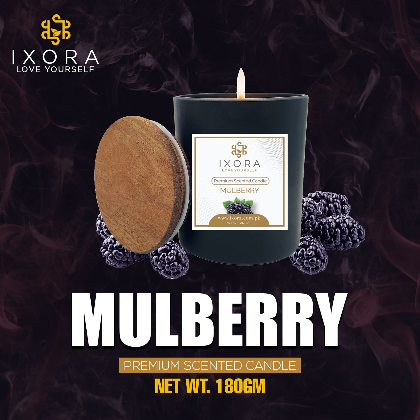 IXORA Premium Scented Candle MULBERRY